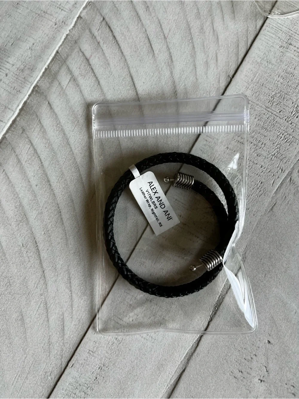 Alex and Ani Black Braided Leather Wrap Bracelet with Silver Accents - Picture 4 of 4